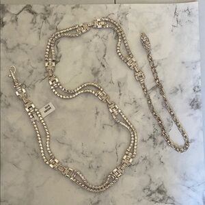 *NWT* Fabolous Vintage ST JOHN Silver Tone Crystal Belt/Necklace